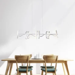 JUST LIGHT 19033-21 LED Pendelleuchte CURLS silberfarben 3000K Simply Dim