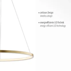 JUST LIGHT 11524-12 LED Pendelleuchte Circle 60cm 3000K Gold