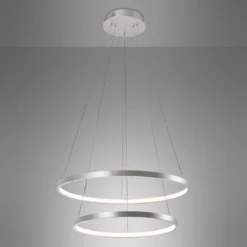 JUST LIGHT 11525-21 LED Pendelleuchte Circle 2 Ringe 50cm 3000K Silber