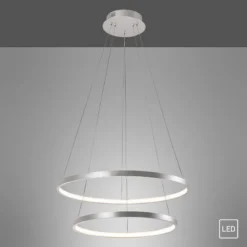 JUST LIGHT 11525-21 LED Pendelleuchte Circle 2 Ringe 50cm 3000K Silber