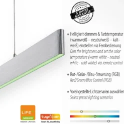 JUST LIGHT 11568-95 LED Pendelleuchte LOLAsmart-Nila Smart Home RGBW stahlfarben