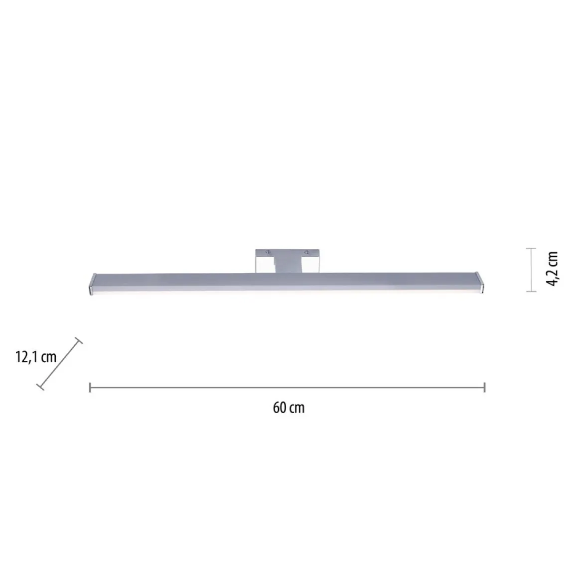 JUST LIGHT 11133-17 LED Spiegelleuchte chromfarbig glänzend schmal 60cm 4000K