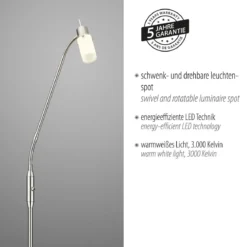 JUST LIGHT 11938-55 LED Stehleuchte 1-flammig 3000K GU10 Stahl