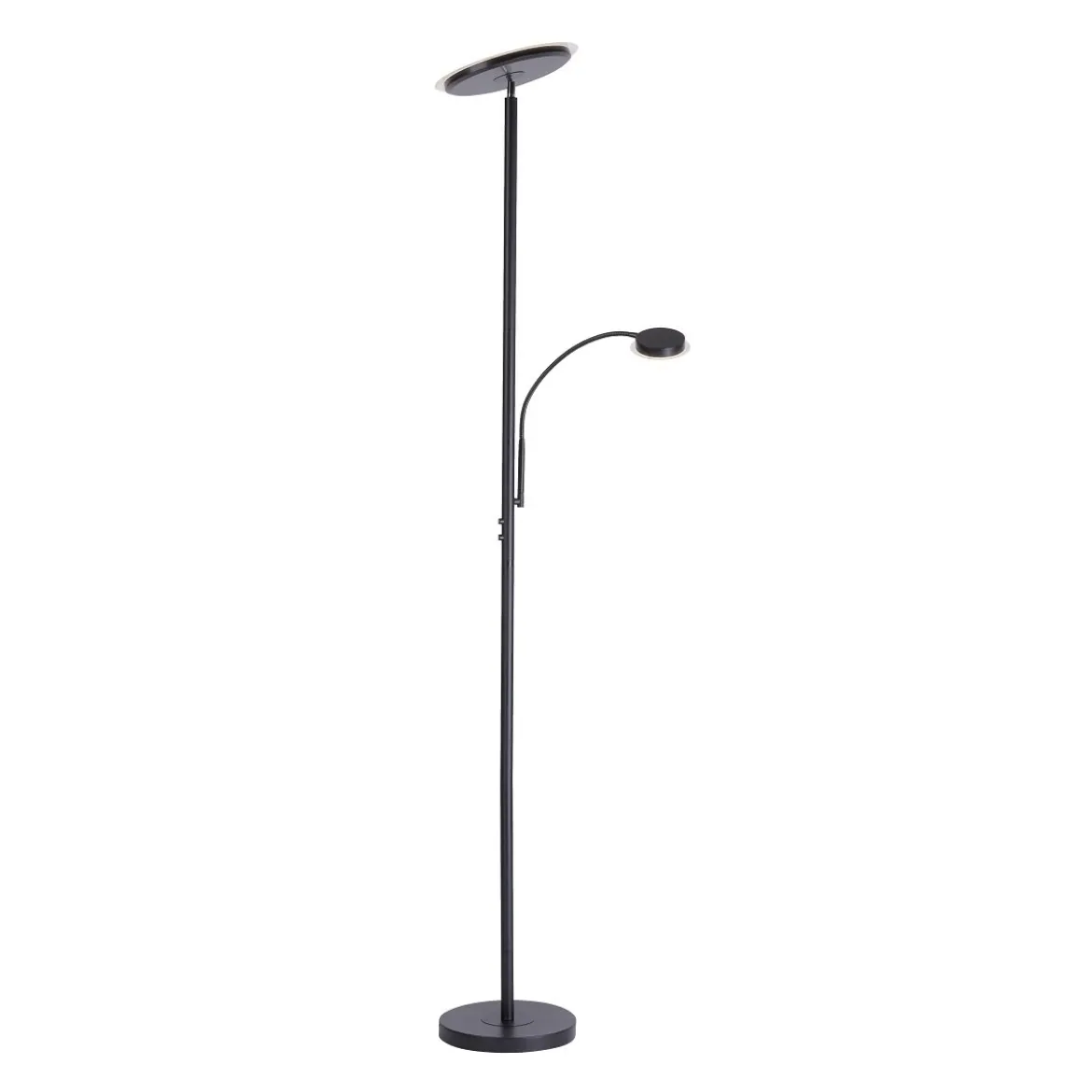 JUST LIGHT 11709-18 LED Stehleuchte Hans mit Lesearm 3000K dimmbar Schwarz