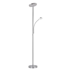 JUST LIGHT 11709-55 LED Stehleuchte Hans mit Lesearm 3000K dimmbar Stahl