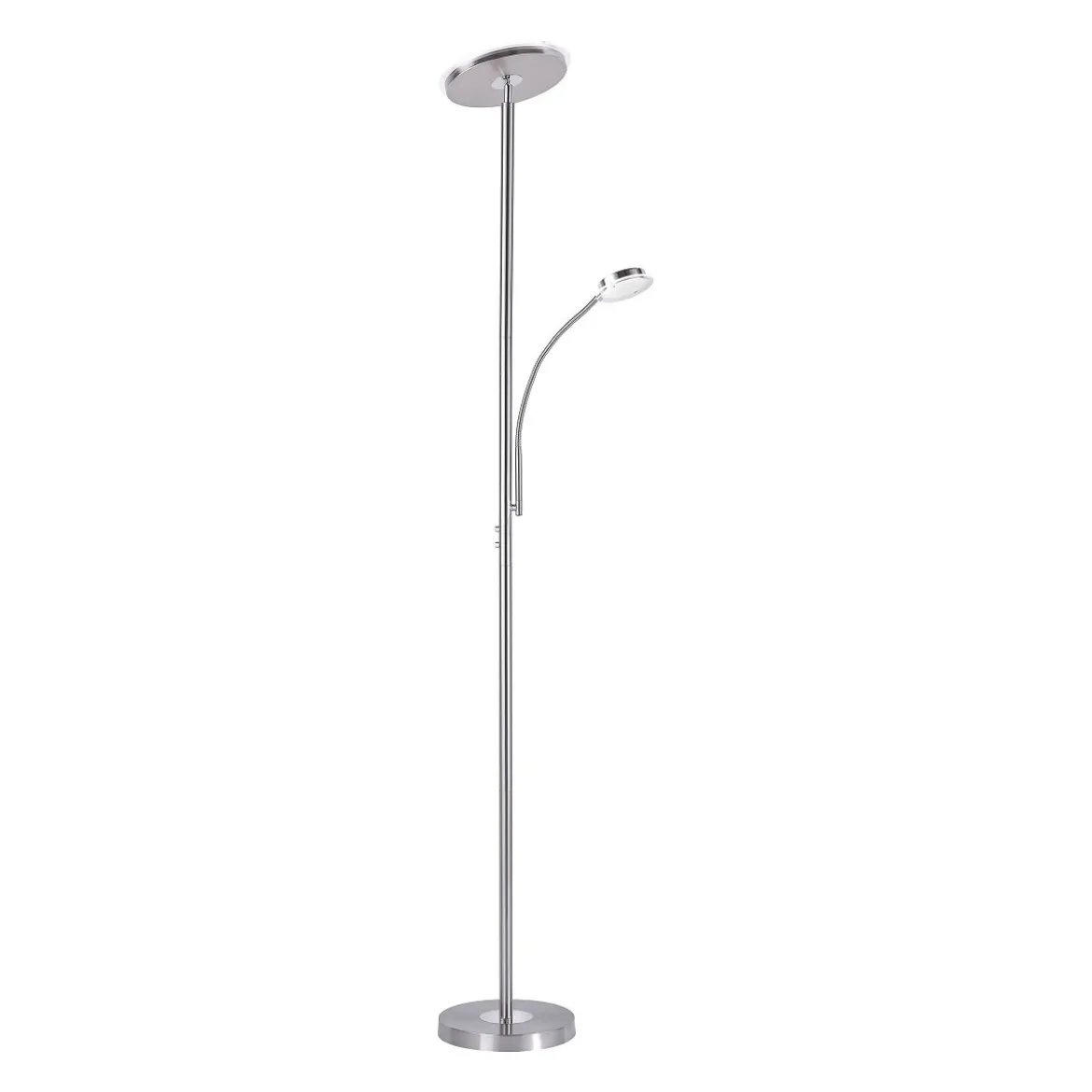 JUST LIGHT 11709-55 LED Stehleuchte Hans mit Lesearm 3000K dimmbar Stahl