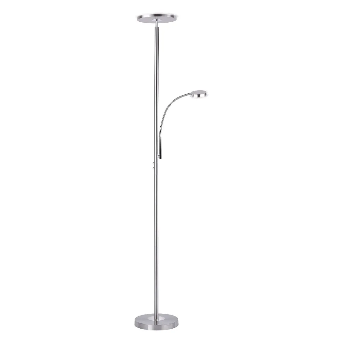 JUST LIGHT 11709-55 LED Stehleuchte Hans mit Lesearm 3000K dimmbar Stahl