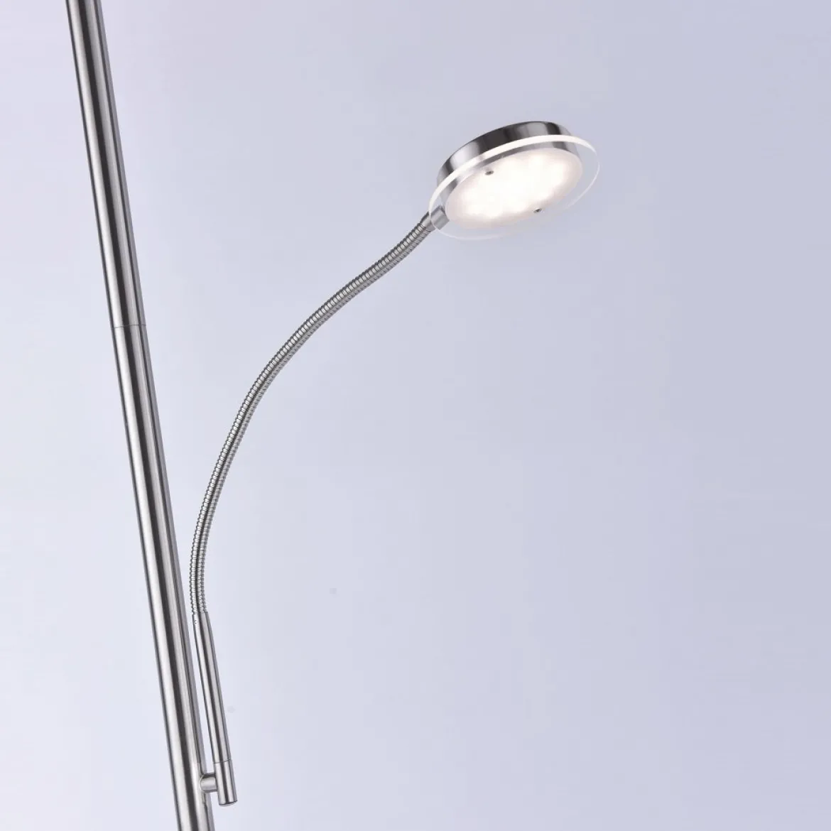 JUST LIGHT 11709-55 LED Stehleuchte Hans mit Lesearm 3000K dimmbar Stahl