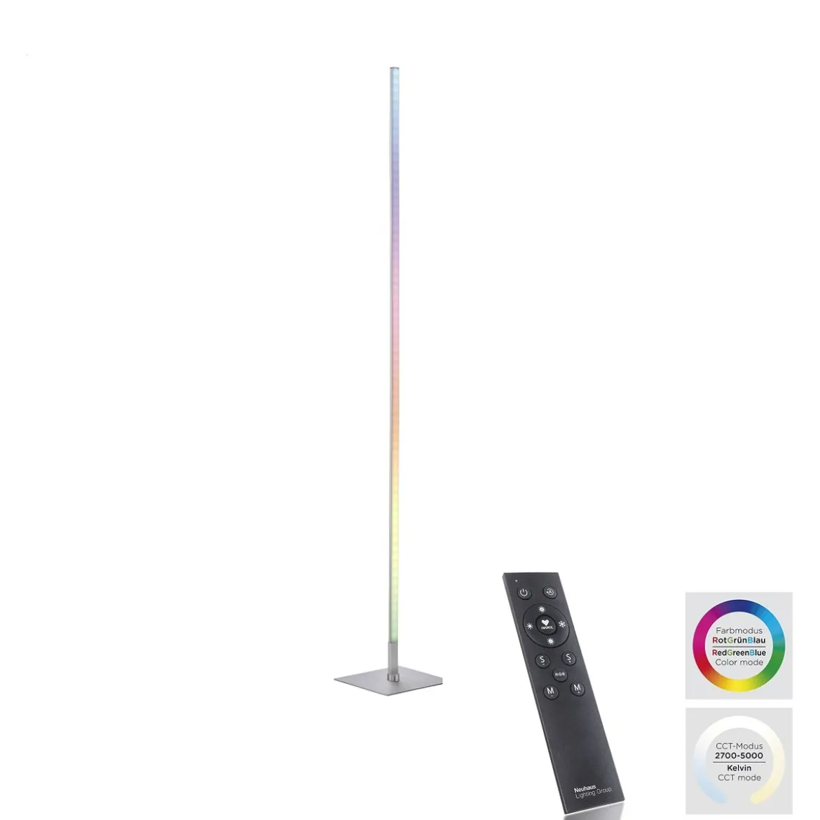 JUST LIGHT 11788-55 LED Stehleuchte Henry CCT RGB dimmbar Stahl