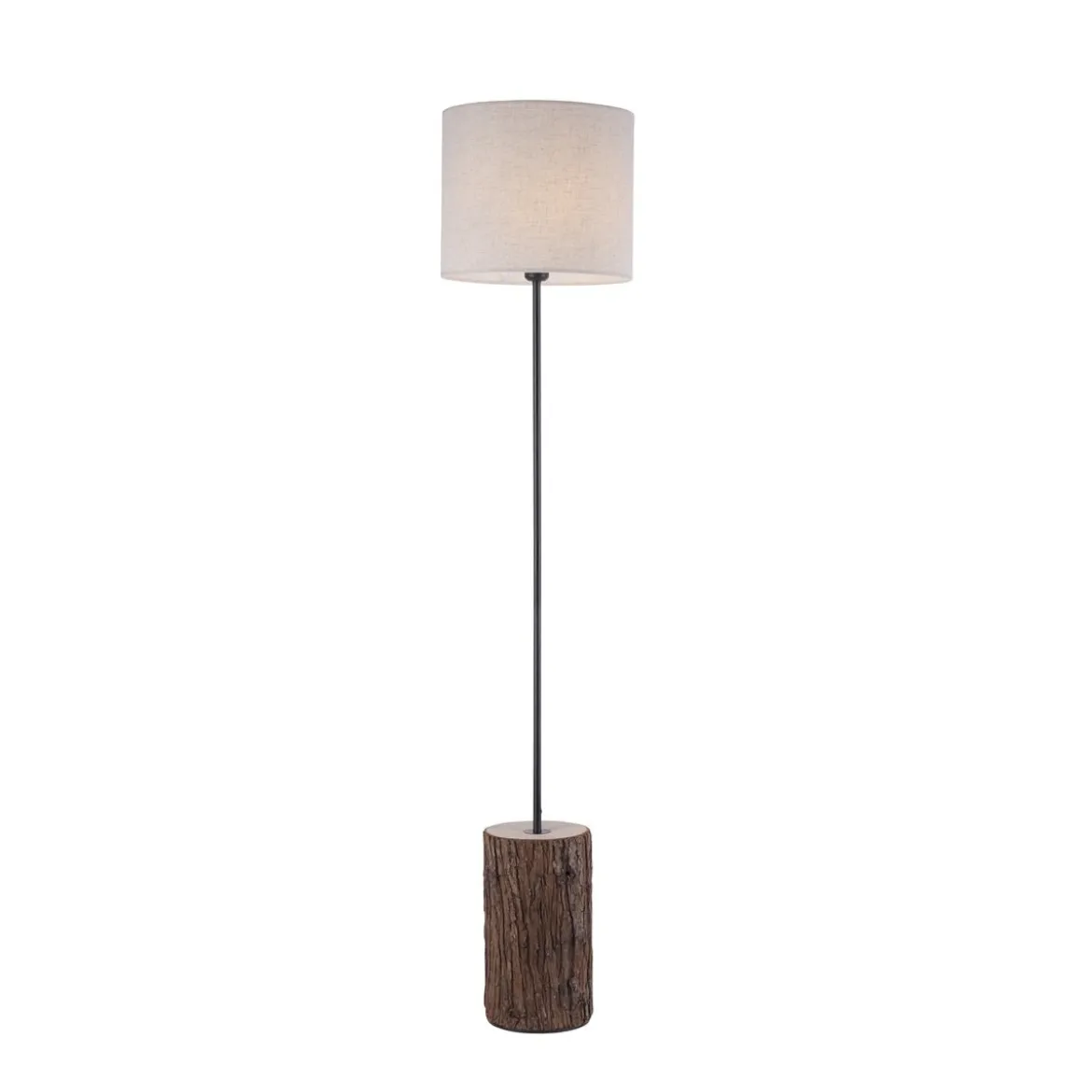 JUST LIGHT 11234-79 LED Stehleuchte Holzdekor Stoffschirm E27 165cm
