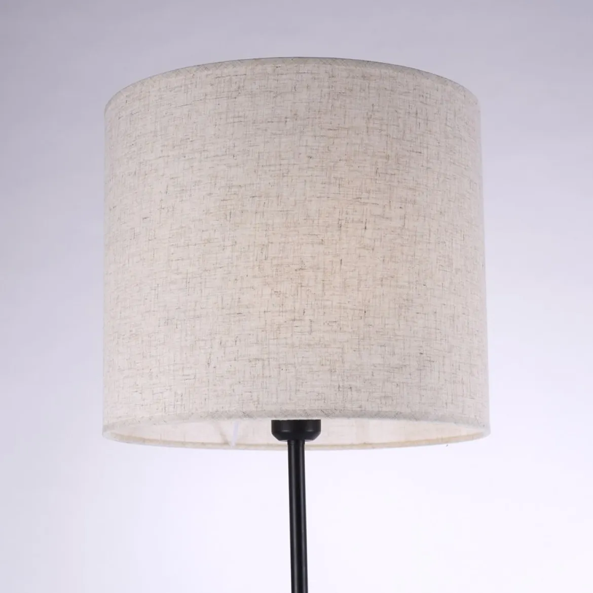 JUST LIGHT 11234-79 LED Stehleuchte Holzdekor Stoffschirm E27 165cm