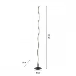 JUST LIGHT 15168-18 LED Stehleuchte WAVE schwarz Wellenform