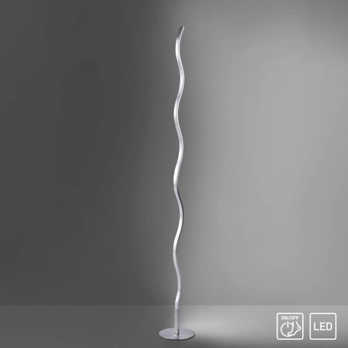 JUST LIGHT 15168-55 LED Stehleuchte WAVE stahl Wellenform