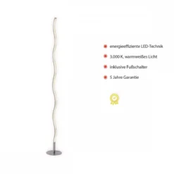 JUST LIGHT 15168-55 LED Stehleuchte WAVE stahl Wellenform