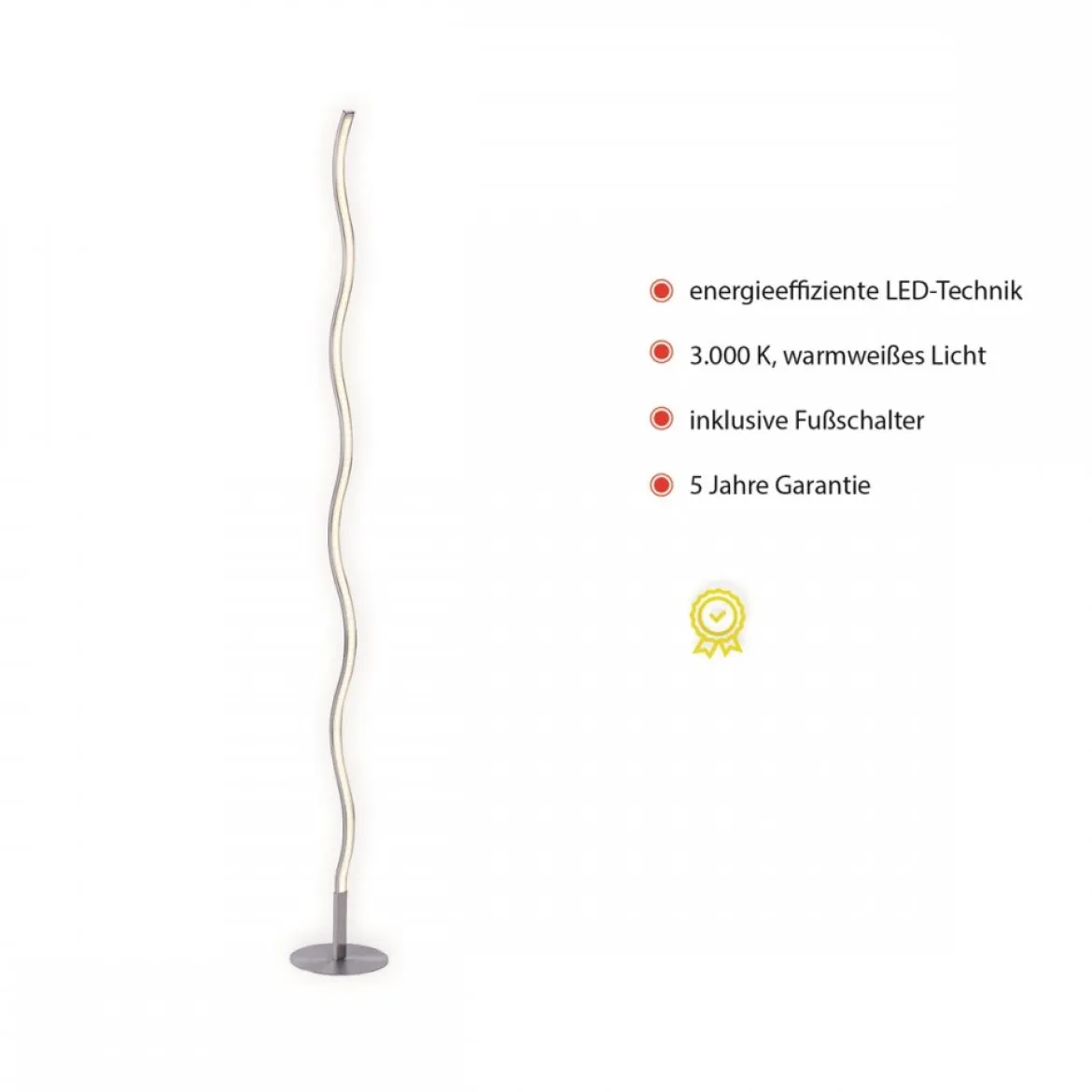 JUST LIGHT 15168-55 LED Stehleuchte WAVE stahl Wellenform
