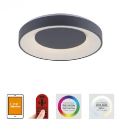 JUST LIGHT 14346-18 LOLAsmart LED Deckenleuchte LOLAsmart ANIKA anthrazit RGBW 48cm