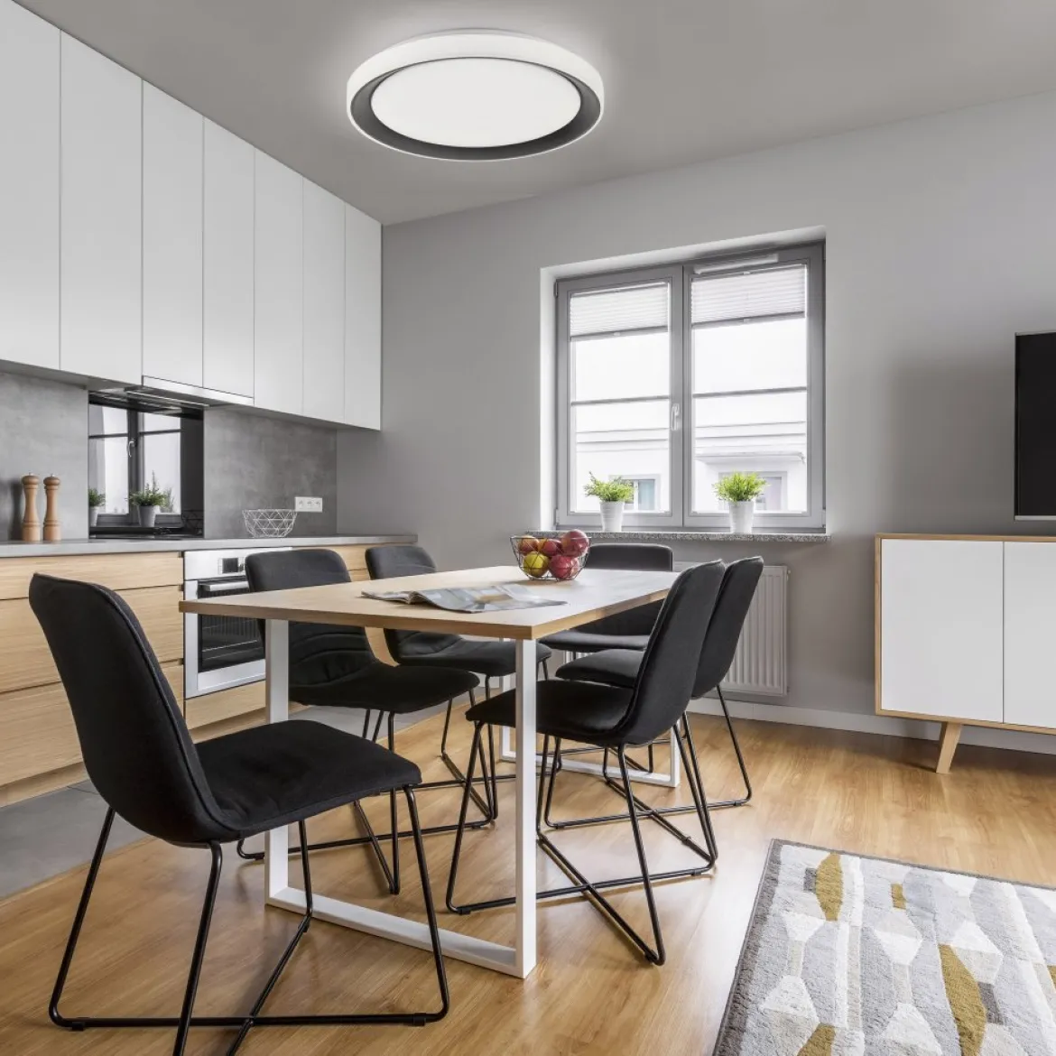 JUST LIGHT 14659-18 LOLAsmart LED Deckenleuchte DISC schwarz 51cm RGBW