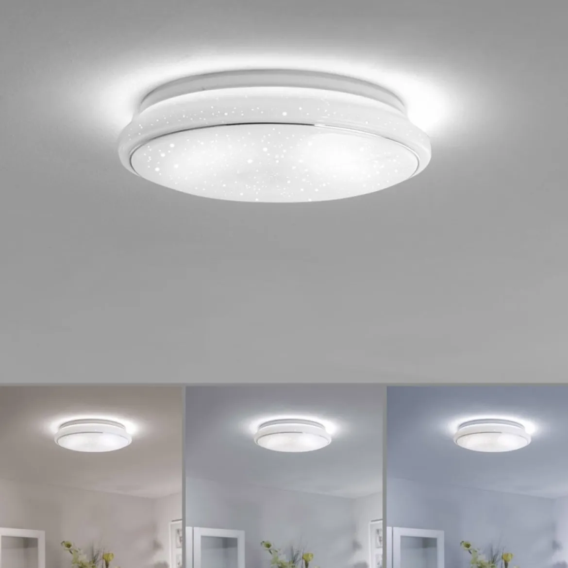 JUST LIGHT 14744-16 LOLAsmart LED Deckenleuchte Sternenhimmel rund 59cm RGBW