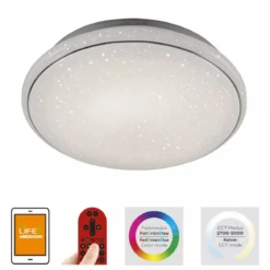 JUST LIGHT 14744-16 LOLAsmart LED Deckenleuchte Sternenhimmel rund 59cm RGBW