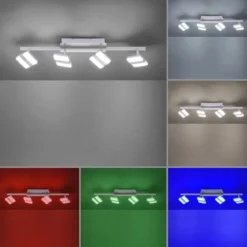 JUST LIGHT 12084-55 LOLAsmart LED Deckenleuchte Sabi 4-flammig Smart Home RGB CCT stahlfarben