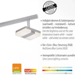JUST LIGHT 12084-55 LOLAsmart LED Deckenleuchte Sabi 4-flammig Smart Home RGB CCT stahlfarben