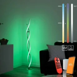 JUST LIGHT 11992-55 LOLAsmart LED Stehleuchte Swing Smart Home RGB CCT stahlfarben