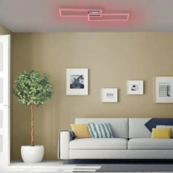 JUST LIGHT 16430-55 LOLAsmart MAXI LED Deckenleuchte stahlfarben RGBW