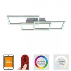 JUST LIGHT 16431-55 LOLAsmart MAXI LED Deckenleuchte stahlfarben RGBW