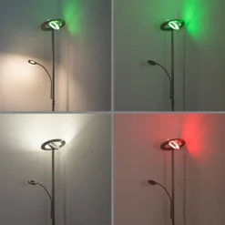 JUST LIGHT 11858-55 LOLAsmart-Rocco LED Stehleuchte mit Lesearm RGBW stahlfarben