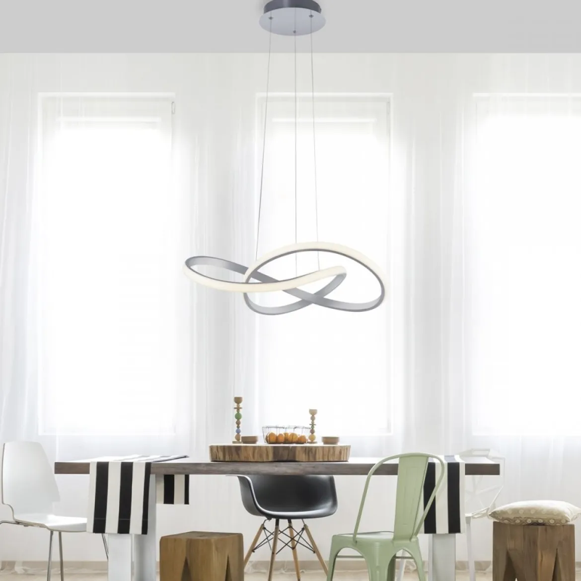 JUST LIGHT 15402-95 Maria LED Pendelleuchte aluminium 3-Step Dim 3000K