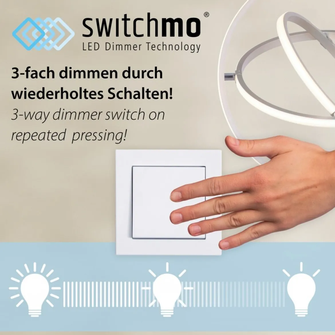 JUST LIGHT 15402-18 Maria LED Pendelleuchte schwarz 3-Step Dim 3000K