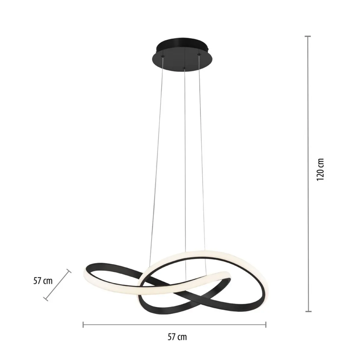 JUST LIGHT 15402-18 Maria LED Pendelleuchte schwarz 3-Step Dim 3000K