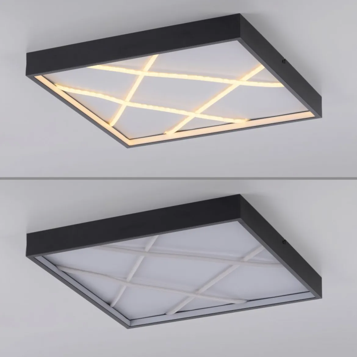 JUST LIGHT 14093-18 MIKADO Deckenlampe eckig schwarz 3000K