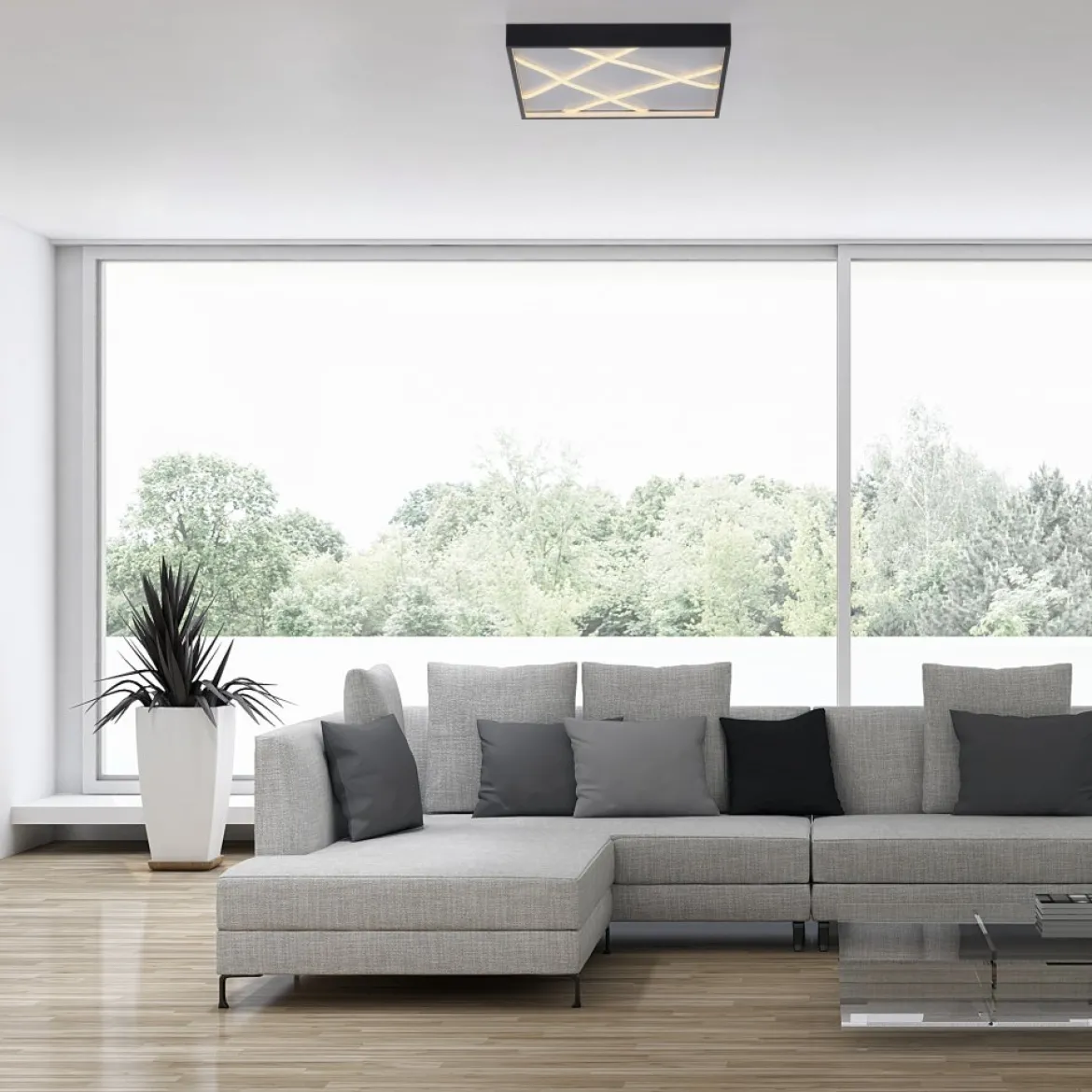 JUST LIGHT 14093-18 MIKADO Deckenlampe eckig schwarz 3000K