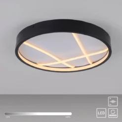 JUST LIGHT 14091-18 MIKADO Deckenleuchte rund schwarz 3000K