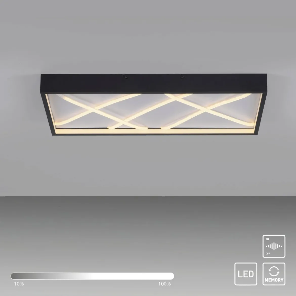 JUST LIGHT 14094-18 MIKADO Deckenleuchte rechteckig schwarz 3000K