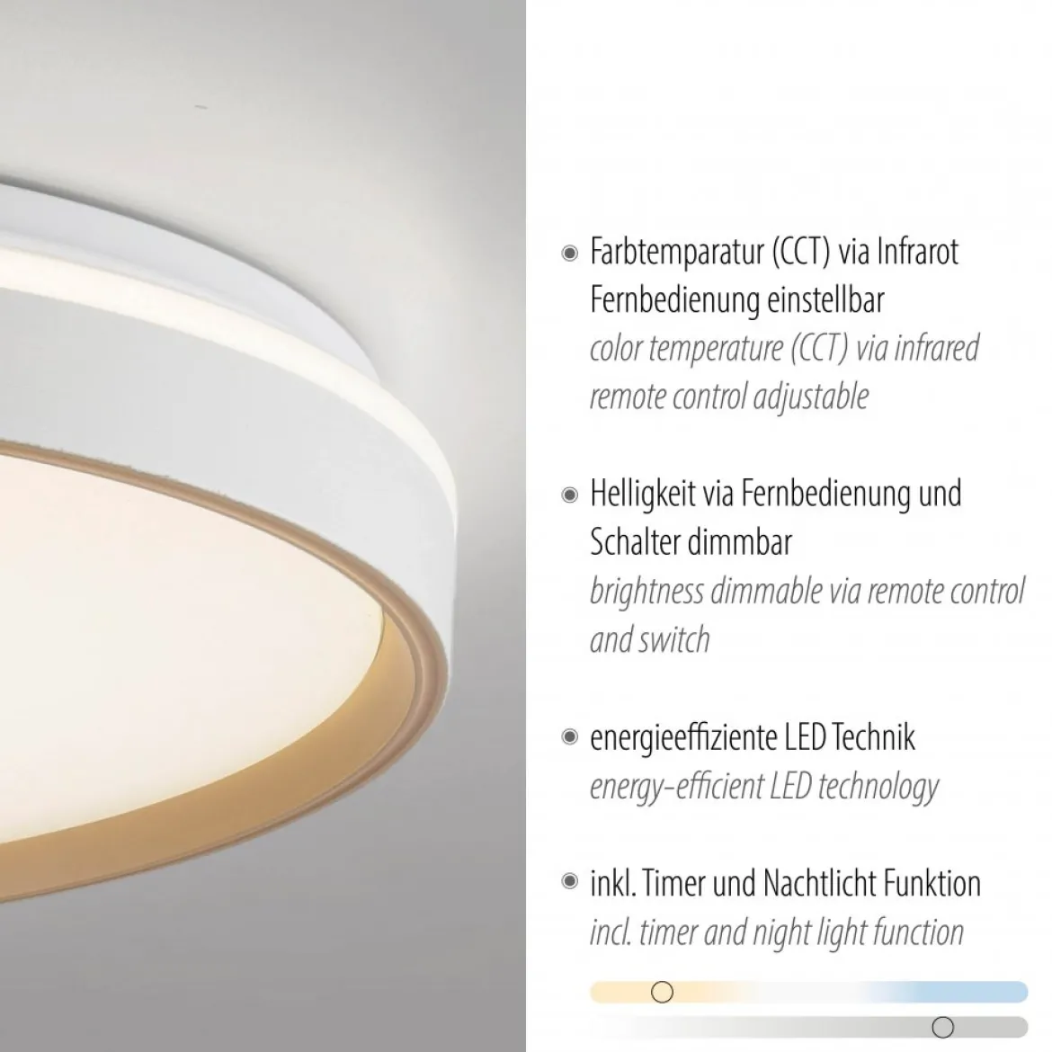 JUST LIGHT 14278-39 MIO Deckenleuchte sand 48.5 cm