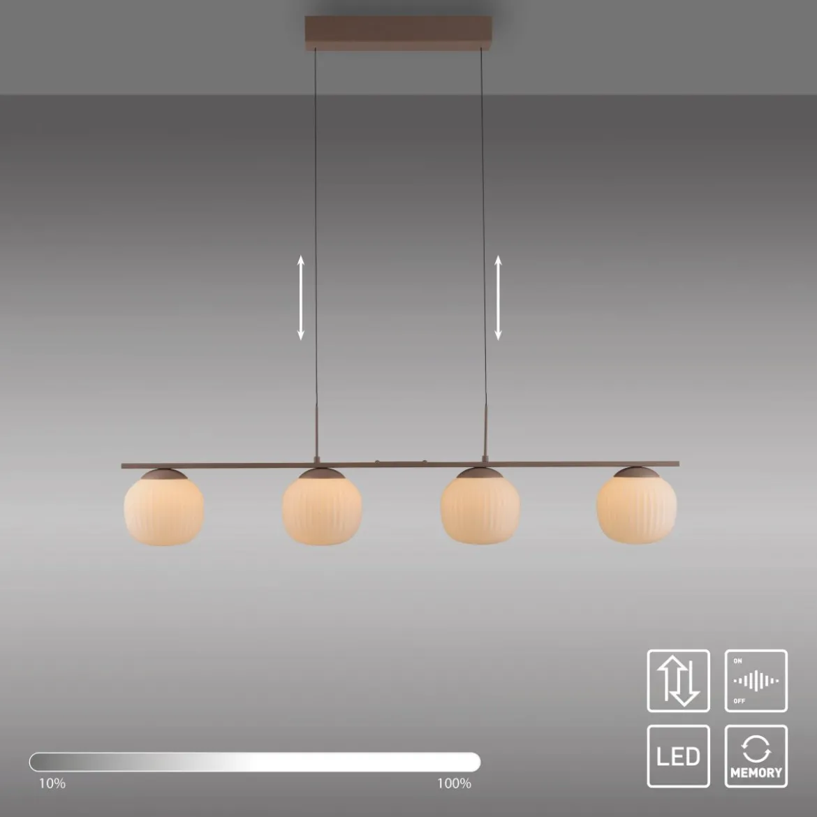 JUST LIGHT 15179-39 NAMI Pendelleuchte 4-flammig sandfarben