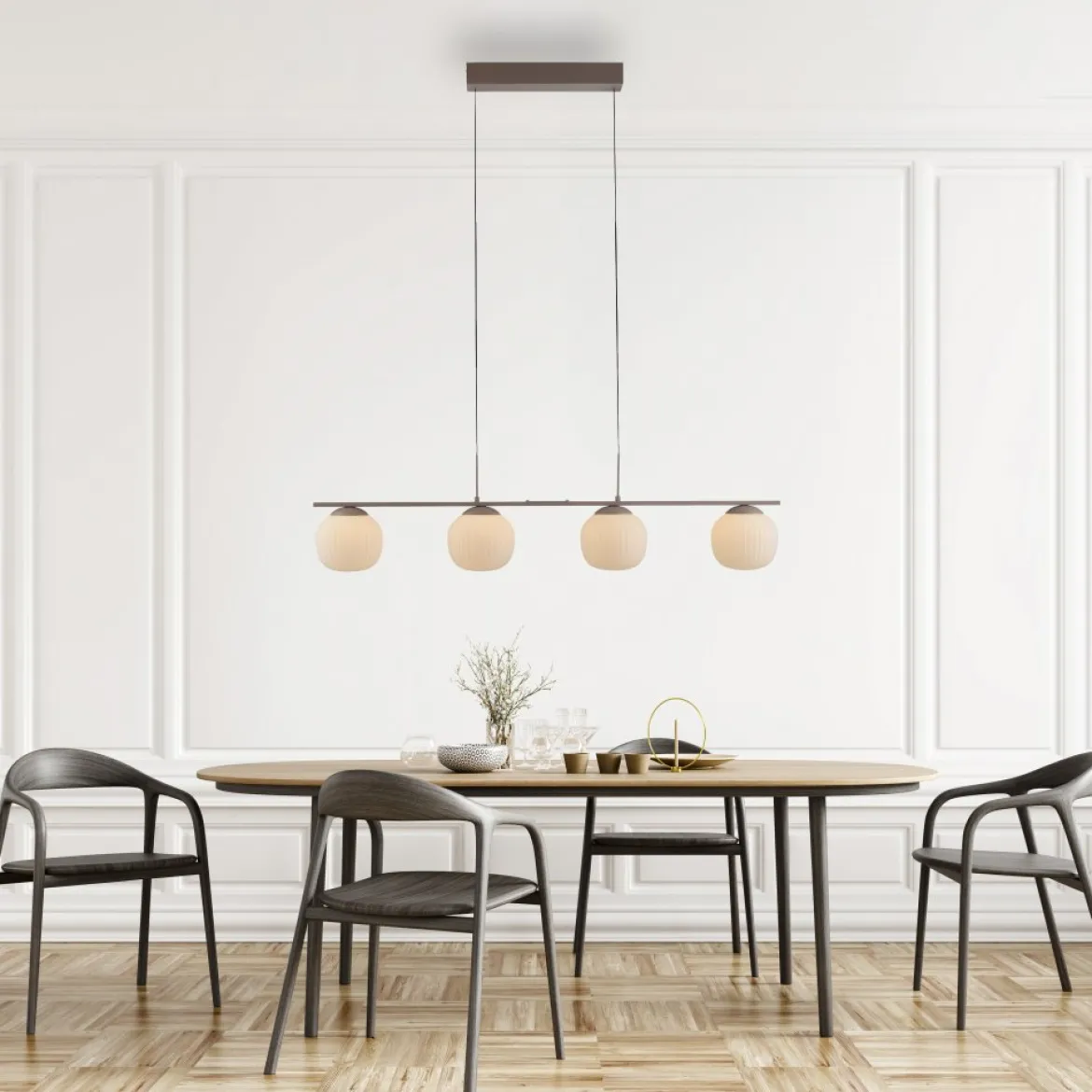 JUST LIGHT 15179-39 NAMI Pendelleuchte 4-flammig sandfarben
