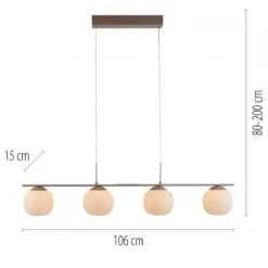 JUST LIGHT 15179-39 NAMI Pendelleuchte 4-flammig sandfarben