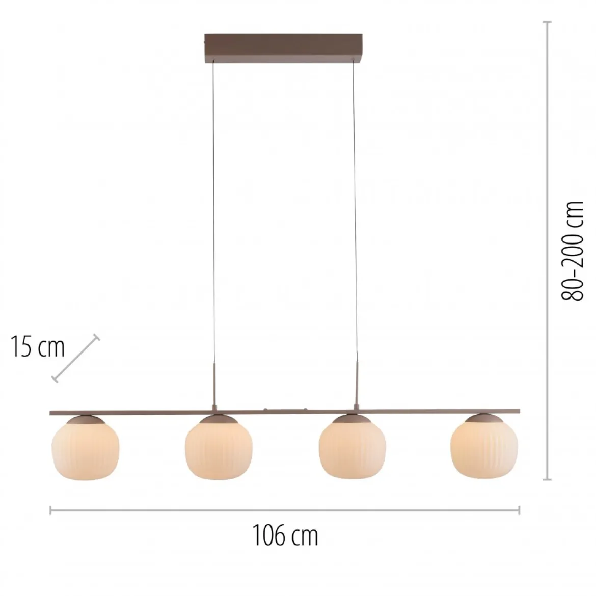 JUST LIGHT 15179-39 NAMI Pendelleuchte 4-flammig sandfarben
