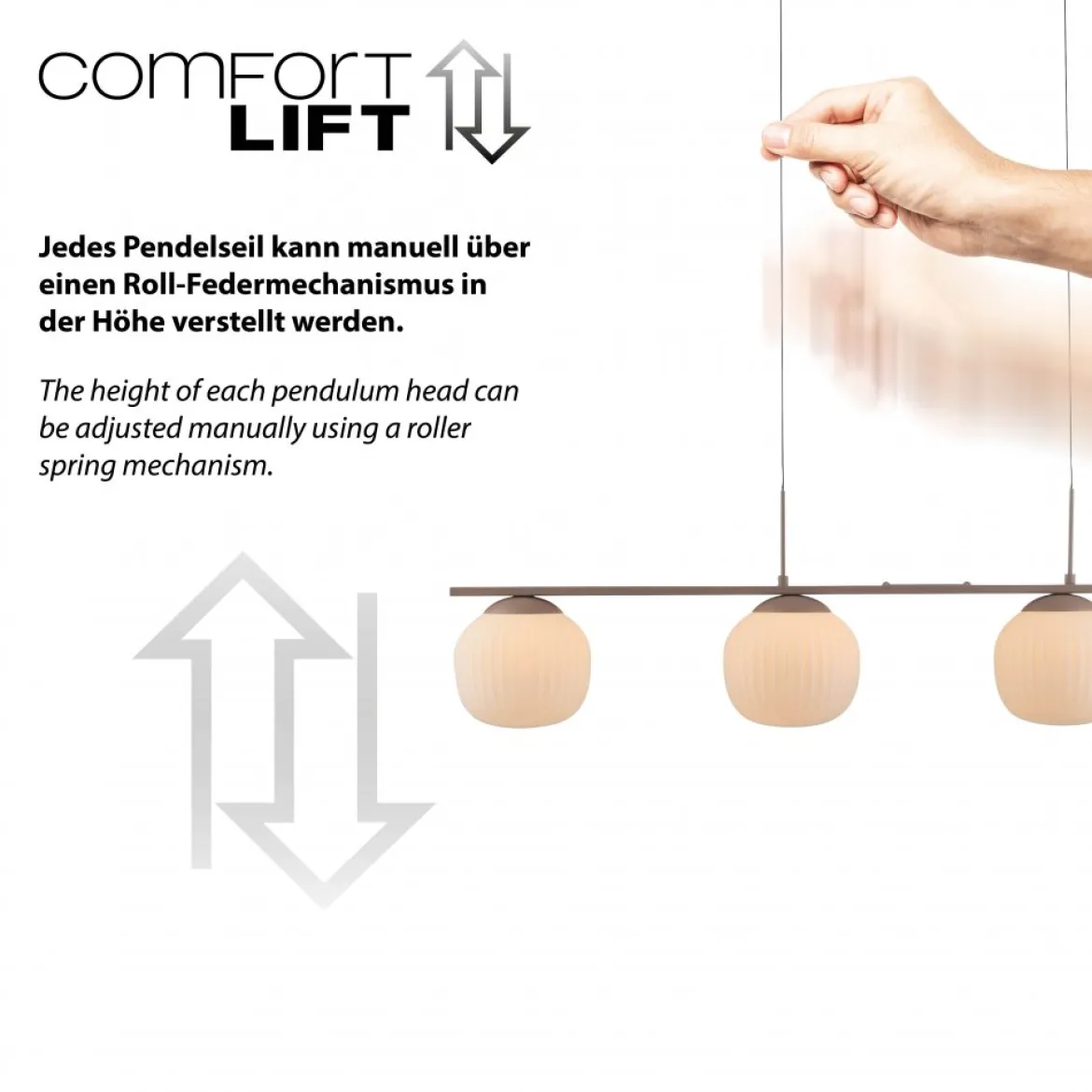 JUST LIGHT 15179-39 NAMI Pendelleuchte 4-flammig sandfarben