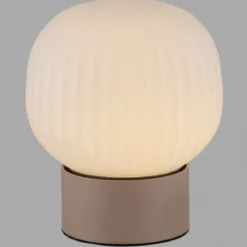 JUST LIGHT 15175-39 NAMI Tischleuchte sand geriffeltes Opalglas