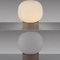 JUST LIGHT 15175-39 NAMI Tischleuchte sand geriffeltes Opalglas