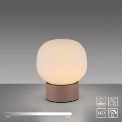JUST LIGHT 15175-39 NAMI Tischleuchte sand geriffeltes Opalglas