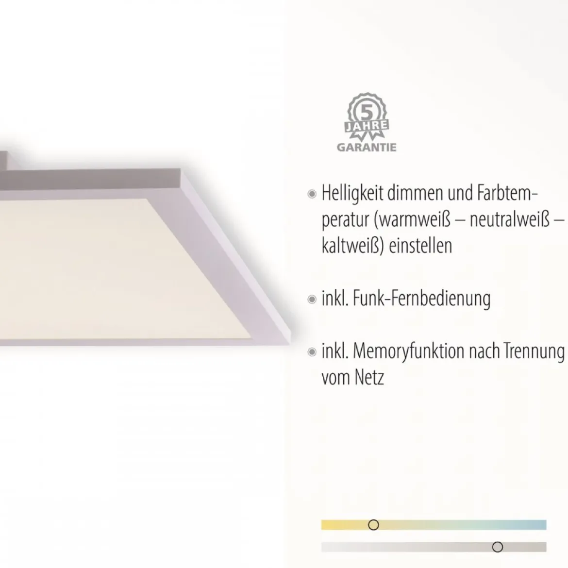 JUST LIGHT 14531-16 Panel FLAT LED Deckenleuchte quadratisch weiß 45x45cm CCT