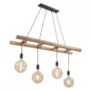 JUST LIGHT 15025-18 Pendelleuchte EDGAR 4-flammig schwarz Holz