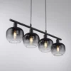 JUST LIGHT 15421-18 Pendelleuchte ZEA 4-flammig schwarz rauchglas