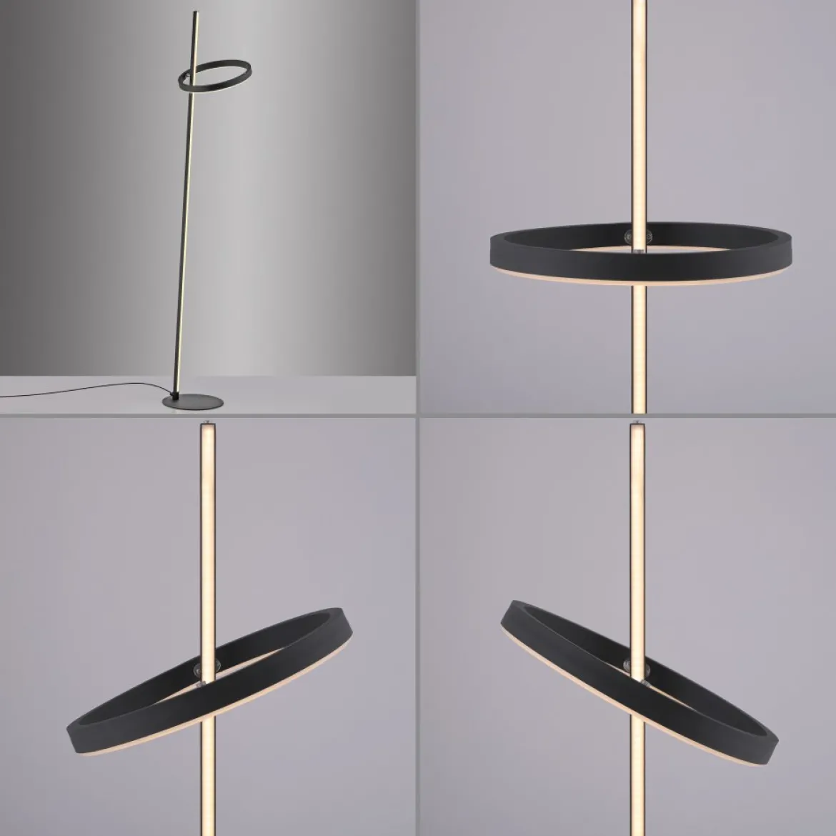 JUST LIGHT 15397-18 RITUS Stehleuchte schwarz per Touchdimmer