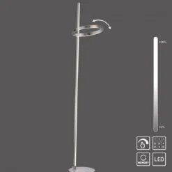 JUST LIGHT 15397-55 RITUS Stehleuchte stahl dimmbar, Touchdimmer